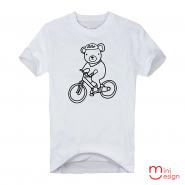 【Minidesign】（男款）鐵馬熊熊潮流短T 三色