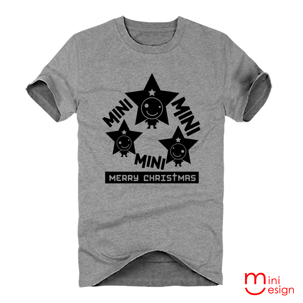 【Minidesign】（男款）Mini聖誕星星人潮流短T 五色