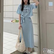 【Mini嚴選】短袖T恤半身裙套裝 兩色