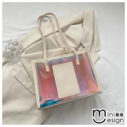 【Mini嚴選】時尚透明果凍包 單肩包 三色