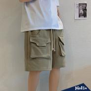 【HeHa】設計前口袋工裝短褲...