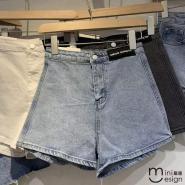 【Mini嚴選】高腰提臀彈力牛仔短褲 三色