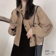 韓國雙口袋騎士學院風外套 兩色-Mini嚴選