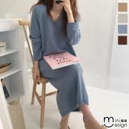 【Mini嚴選】針織毛衣連身裙 四色